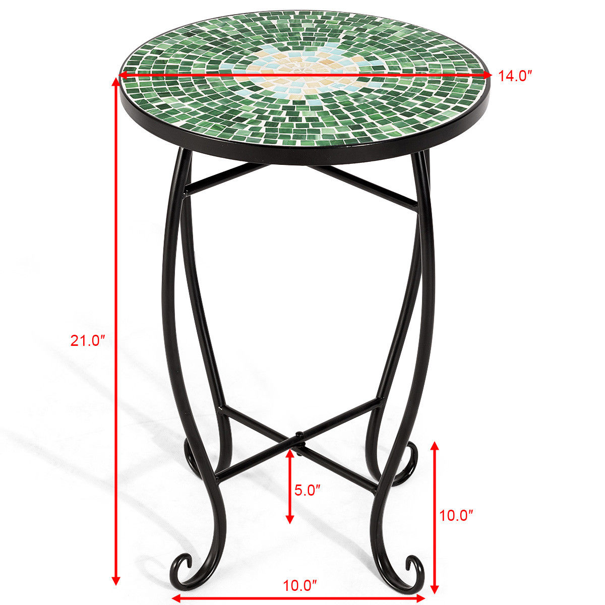 Costway Outdoor Indoor Accent Table Plant Stand Scheme Garden Steel Green - image 2 of 10