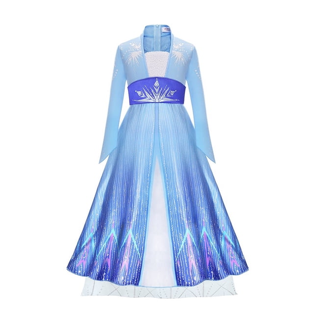 Disney-vestido de princesa de la reina de las nieves para niña, disfraz de Elsa y Anna, vestido de carnaval de lujo, Vestidos de fiesta de cumpleaños para niña