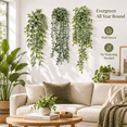 thumbnail image 2 of KIRIFLY Artificial Plants Hanging Fake Decor 3Pcs Faux Potted Eucalyptus Plants for Bathroom Home Office Desk Wall Shelf Bookcase Accessories Decor Indoor, 2 of 8
