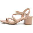 thumbnail image 4 of DADAWEN Women's Open Toe Sandals Chunky Heel Ankle Buckle Heeled Sandals Wedding Party Dress Shoes Nude 8 US, 4 of 6