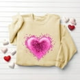 thumbnail image 3 of Valentines Day Sweatshirts Women Cute Heart Funny Valentine Pullover Sweater Tops Casual Long Sleeve Shirts, XS Beige, 3 of 6