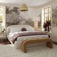 thumbnail image 2 of Bara Cream Textured Velvet Queen Bed, 2 of 4