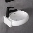 thumbnail image 1 of ABX 16.5" Corner Wall Mounted Ceramic Bathroom Sink Countertop White Smooth Oval & Pop up Drainer, 1 of 11