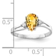 thumbnail image 2 of Primal Gold 14 Karat White Gold 7x5mm Pear Citrine and Diamond ring, 2 of 4