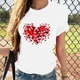 thumbnail image 1 of YLHFASHION T-Shirts de la Saint-Valentin pour Femmes 2025 Col Rond Décontracté Manches Courtes T-Shirts Mode Cœur Imprimé Graphique Tee Tops Soldes Aujourd'hui Offres Prime T-shirt Manches Courtes pour Femmes, 1 of 5