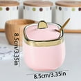 thumbnail image 3 of Dsseng ​​ Ceramic Sugar Bowl with Lid & Spoon - Airtight Condiment Jar for Countertop Salt Spices Seasonings | Rustic Kitchen Canister for Coffee Bars & Dining Table Decor​​, 3 of 9