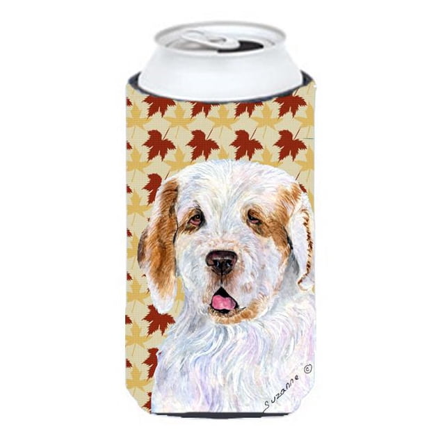 Clumber Spaniel Fall Leaves Portrait Tall Boy bottle sleeve Hugger