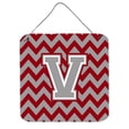 thumbnail image 1 of Letter V Chevron Crimson & Grey Wall or Door Hanging Prints, 1 of 1