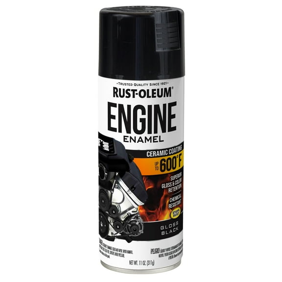 6 Pack, Black, Rust-Oleum Automotive Engine 600 Degree Gloss Enamel Spray Paint-363567, 11 oz