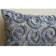 thumbnail image 3 of Grey Lumbar Pillow Cover, Ribbon Scrolls Lumbar Pillow Cover, 12x16 inch (30x40 cm) Lumbar Pillow Cover, Rectangle Silk Lumbar Pillow Cover, Geometric Modern - Silver Spirit, 3 of 4