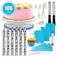 thumbnail image 1 of Amdohai Cake Decor Stainless Steel Cake Decorating Supplies Cake Turntable 106PCS/Set DIY Cream Tools, 1 of 8