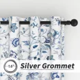 thumbnail image 5 of Lfeey Blue Floral Blackout Curtains for Bedroom, Thermal Insulated Grommet Window Drapes, Bird and Flower, 42x63 inch, 2 Panels, 5 of 7