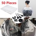 thumbnail image 1 of 50 capas desechables para cortar el cabello, chales caseros para peluquería, delantal para teñir, vestido + juego de tinte Baoblaze Capa de corte de pelo desechable, 1 of 8
