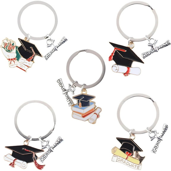 Graduation Keychain Gift,5 PCS Graduation Gifts for Her Him Student for Senior Masters Degree College Gift Ideas