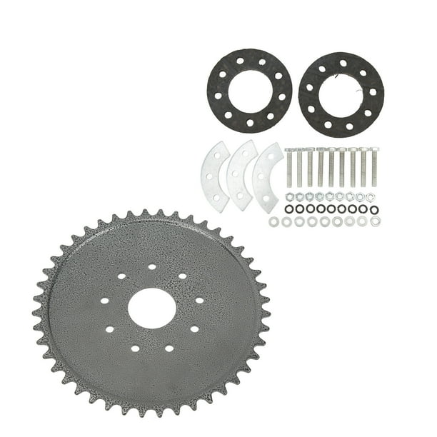 Sprocket de Cadena, Aleació de Metal de Ajuste Direto 9 Agujeros Buen Rendimiento de la Transmisión 44 Dientes de la Rueda Alta Resistencia Con El Kit de Montaje para