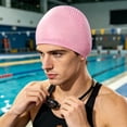 thumbnail image 4 of Adult Solid Color Silicone Swim Cap High Stretch Water Resistants No Pull Hair Swimming Cap For Men And Women For Pool Training And Leisure Water Activities, 4 of 6