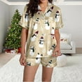 thumbnail image 5 of Summer Pajamas for Women Set – Modal Lounge Sets & Bamboo Sleepwear Women's Snowman Print Short Sleeve Top & Shorts Pajama Set Festive Christmas Sleepwear Ensemble, 5 of 7