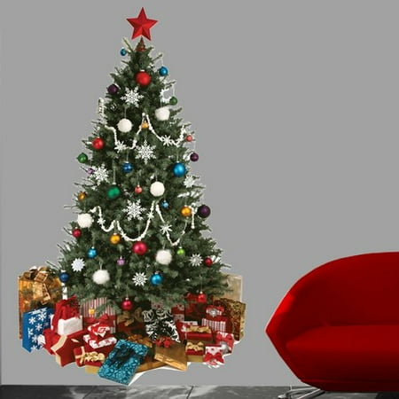 Wallhogs Christmas  Tree Cutout Wall  Decal Walmart  com