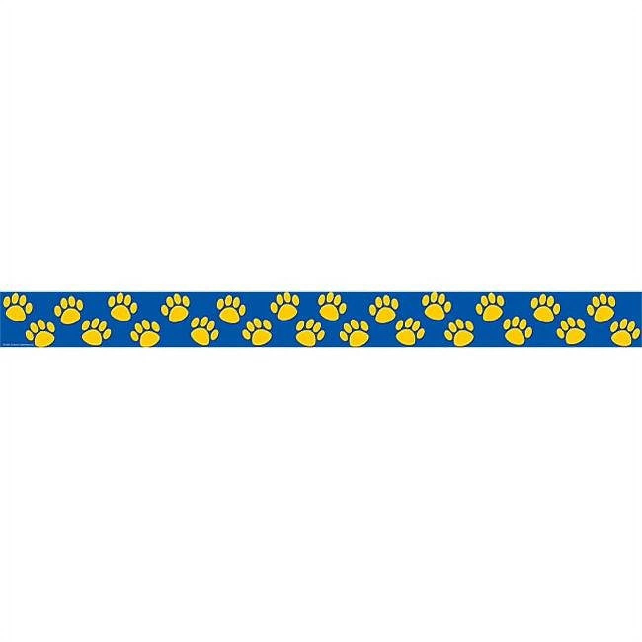 Teacher Created Resources 4643 Gold/Blue Paw Prints Straight Border Trim