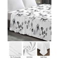 thumbnail image 6 of Gray Botanical California King Size Flat Sheet, Wrinkleproof & Fadeproof Cooling Flat Bed Sheet Only, Retro Blossom Floral Farmhouse Wildflower Breathable Soft Bedding Top Sheets 108 x 98 Inches, 6 of 8