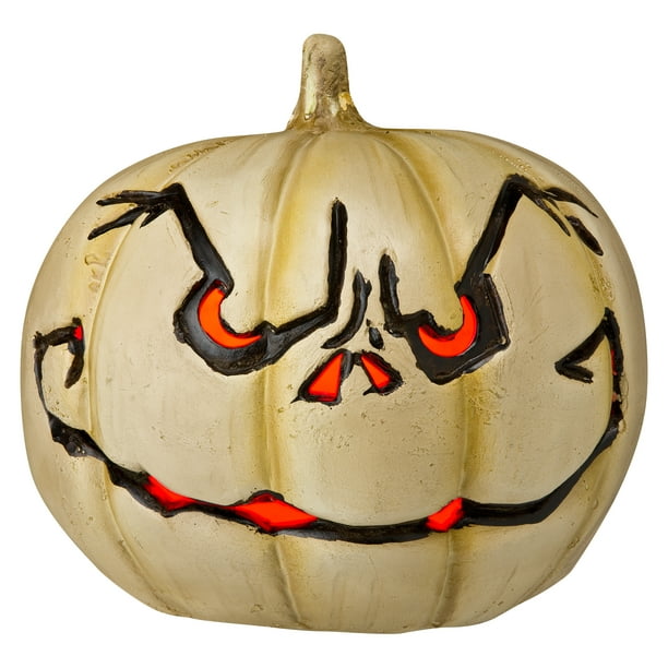 Way To Celebrate Halloween Lighted Scary Pumpkin, 9"
