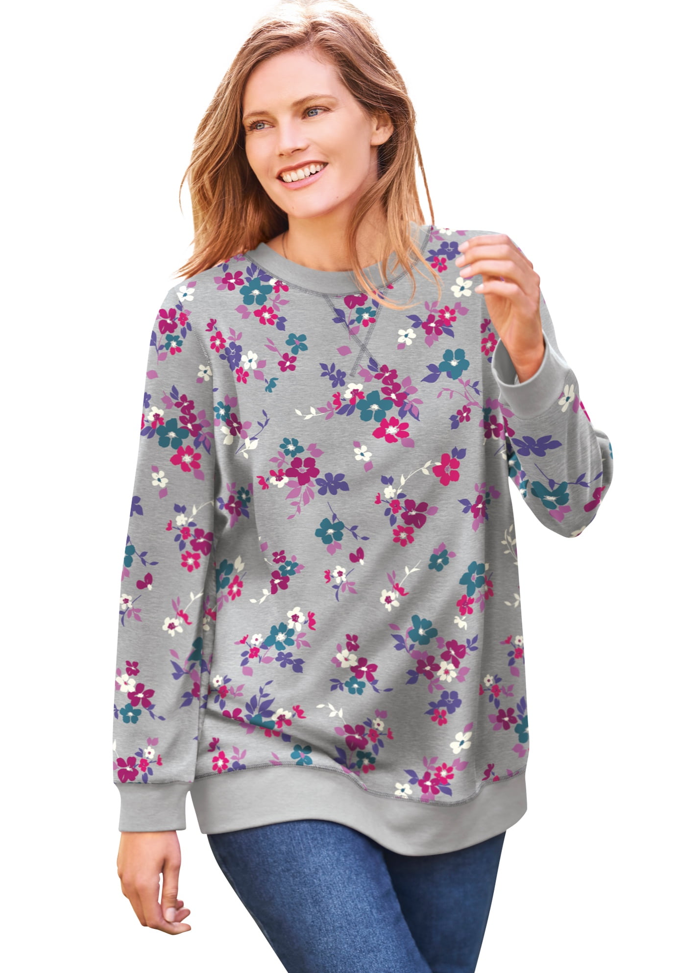 walmart women's plus sweatshirts