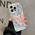 thumbnail image 2 of Butterfly Pink Glitter Laser Fantasy Feather Yarn TPU Case Compatible with iPhone Case (iPhone 12 Pro), 2 of 6