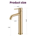 thumbnail image 4 of MAYEERTY Modern Single Handle One-Hole Tall Vessel Bathroom Sink Faucet, Stainless Steel, Brushed Gold, 4 of 9