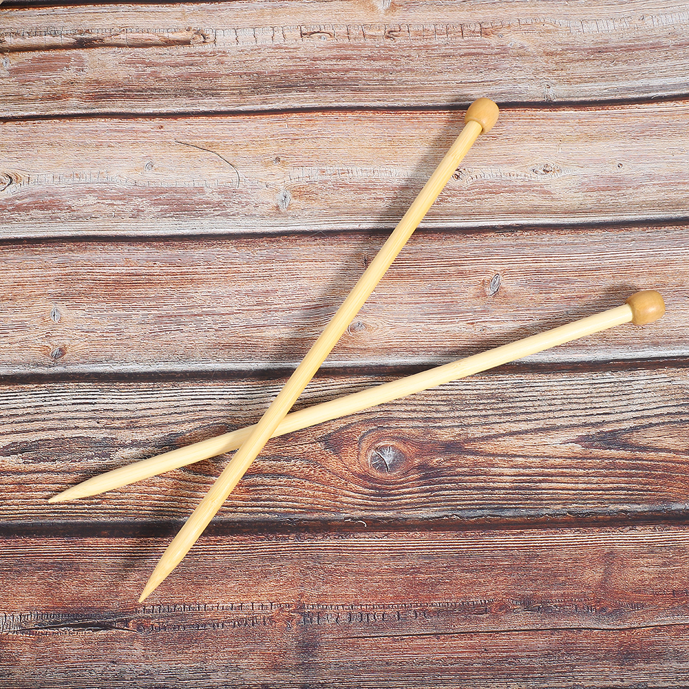Mgaxyff 2pcs Wooden Knitting Needles 35cm/13.8in Large Size Single