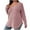 Pink, variant on GigrtiJin Women Long Sleeve Sweater Casual V-Neck Lightweight Tunic Tops Solid Cable Knit Loose Plus Size Blouse