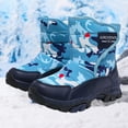 thumbnail image 2 of BOBOGOJP Boys Girls Snow Boots Water-Resistant Outdoor Sport Warm Cozy Anti-Slip Cute Ankle Winter Shoes Sky Blue for Size 2.5, 2 of 9