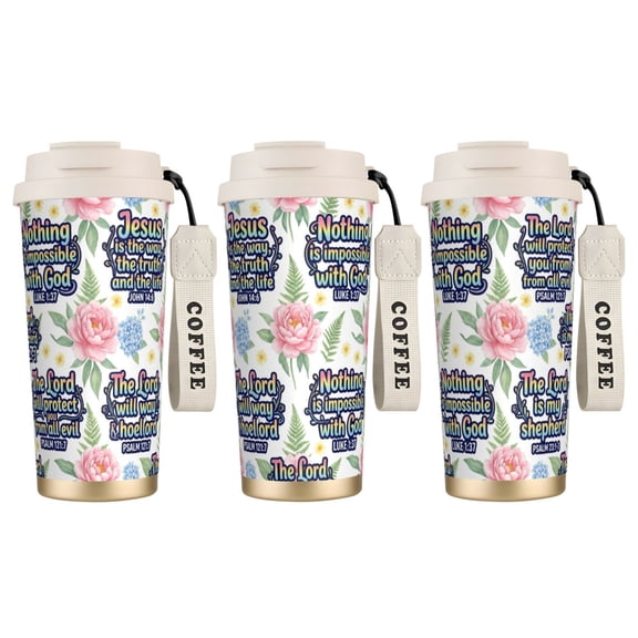 1pc Christianity Coffee Mug, 18oz Leak-proof Travel Tumbler with Lid, Heartfelt Faith Gift
