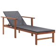 thumbnail image 1 of vidaXL Sun Lounger Poly Rattan and Solid Acacia Wood Black, 1 of 5