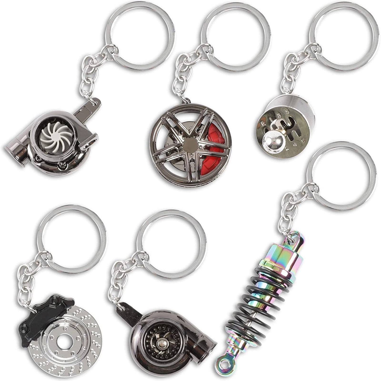 silver stainless steel key ring 6 in a pack 