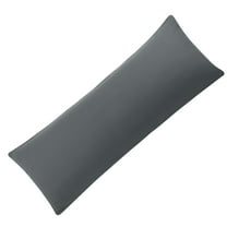 Unique Bargains Brushed Zipper Closure Body Microfiber Pillowcases Dark Gray 20"x54"