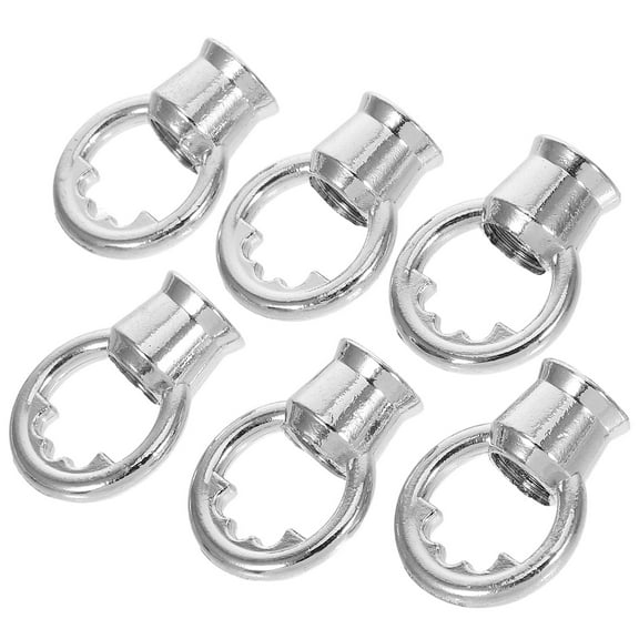 OFFIGAM 6Pcs Swag Light Fittings Silver Metal Screw Collar Loops for Chandelier and Ceiling Light Fixtures