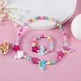 thumbnail image 4 of Conjuntos de collar y pulsera con cuentas de madera Natural para niños, lindos diseños de dibujos animados, juguetes de joyería, regalo de cumpleaños para niñas, 4 of 4