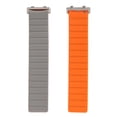 thumbnail image 2 of Correa De Reloj Magnética De Silicona, Correa De Reloj Inodoro Ajuste Perfecto Transpirable Reemplazo 46 Mm Para La Vida Diaria ANGGREK naranja gris, 2 of 8