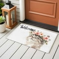 thumbnail image 4 of Watercolor Cat Front Door Rugs 2x3 ft Garland Welcome Small Rug for Entryway Non Slip Washable Bathroom Door Mat Absorbent Floor Mat for Indoor Entrance, 4 of 9