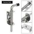 thumbnail image 4 of 4 Pack 5 Inch Spring Loaded Latch Pin 304 Stainless Steel Barrel Bolt Thickened 2mm Door Lock, Brushed Finished, 4 of 7