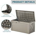 thumbnail image 3 of Patiowell 120 Gallon Large Deck Box, Outdoor Lockable Storage Box for Gardening Tools, Waterproof Deck Box for Patio Furniture, Light Brown, 3 of 8