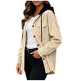 thumbnail image 6 of Kezqiaxn Women Hoodies Fashion Button Down Long Sleeve Loose Track Jacket for Pockets Casual Outerwear Winter Clothes, 6 of 9