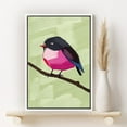 thumbnail image 2 of PixonSign Framed Canvas Wall Art Black and Purple Finch Bird Portrait Print Animals Wildlife Digital Art Modern Art Rustic Wall Decor for Living Room, Bedroom, Office - 24"x36" White, 2 of 5