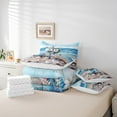 thumbnail image 4 of Erosebridal Summer Beach Bed in a Bag Twin Size, Seaside Seashell Conch Starfish Bed Set, Reversible 7 Pieces, 4 of 4