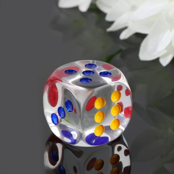 JUNTEX 6 Sides Colorful Acrylic Dice 35mm D&D Cambling Club Party Dice Board Game
