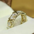 thumbnail image 3 of 2Ct Round Cut Lab-Created Diamond Engagement Eternity Ring 14K Yellow Gold Plated Silver, 3 of 4