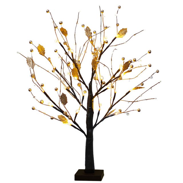 Generic Golden Tree FS-SD049 Lampe Décorative en Forme d'Arbre à 24 Led pour Décoration de Maison, Mariage et Fête (55CM)