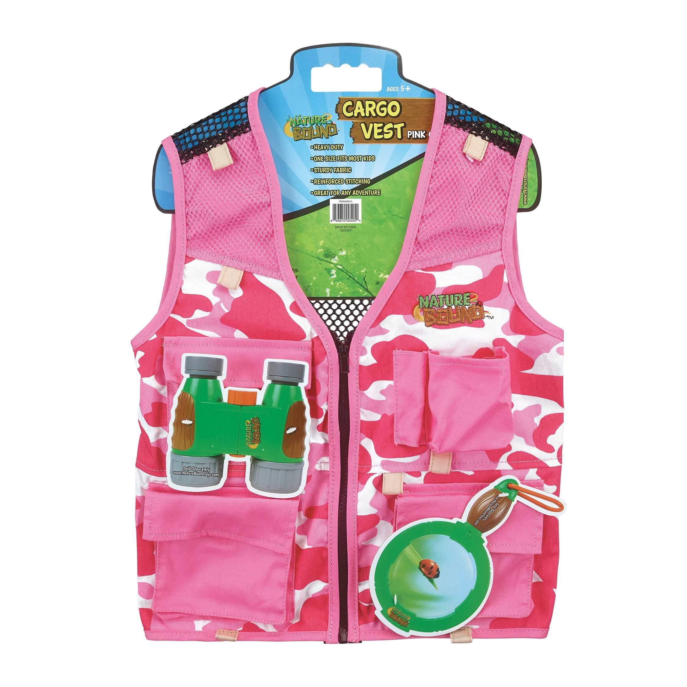 Durable Young Kid's Cargo Vest and Hat w/ 4 Pockets Explorer Safari Costume 
