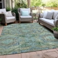 thumbnail image 5 of HomeRoots 626170 3 x 5 ft. Green & Pale Aqua Moroccan Washable Traditional Indoor & Outdoor Rectangle Area Rug, 5 of 9