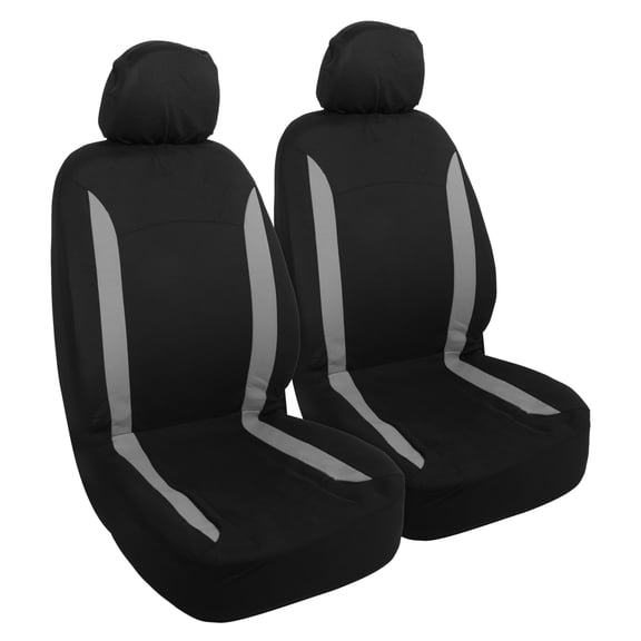 4pcs Universal Car Seat Covers Head Rest Cover Washable Flat Padding Polyester Sponge Car Seat Covers Gray Black